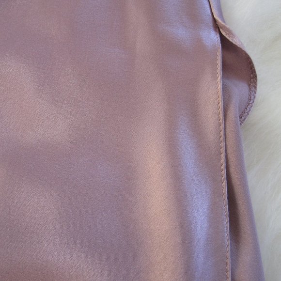 Mauve Silky Satin Sleepwear, Women Lingerie Long Slip Dress Negligee Nightgown M - Picture 10 of 10